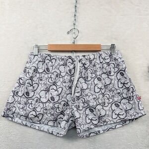 AussieBum Swim Shorts Men's M White Hibiscus Floral Print Beach Trunks Summer